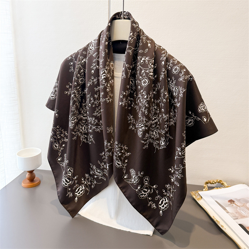 Ascot Neck Scarf - Sciarpa quadrata vintage di lusso 90X90