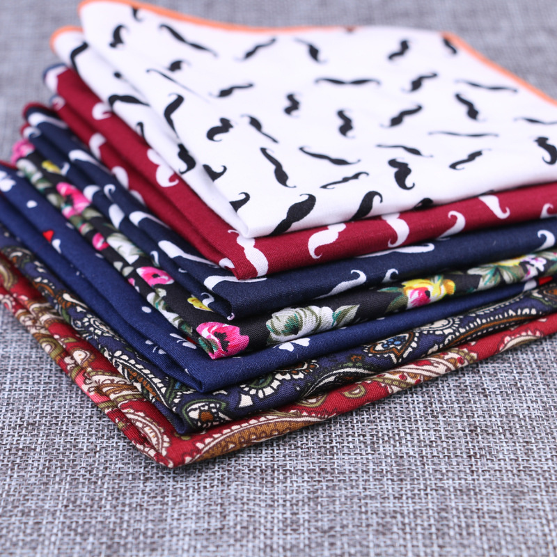 Handkerchief Cotton Men - Moda cotone tasca piazza fiore barba