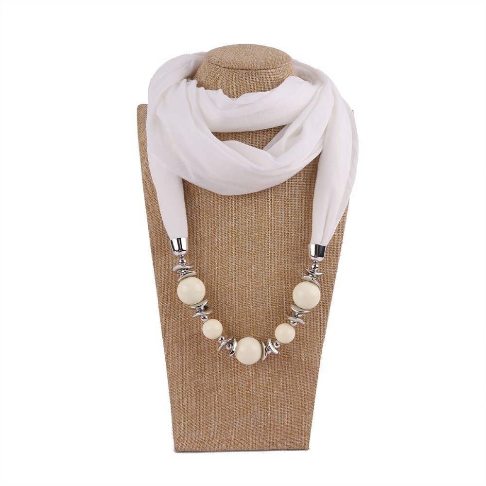 Infinity Scarf Knit - Nuova Sciarpa in Chiffon con Perline,