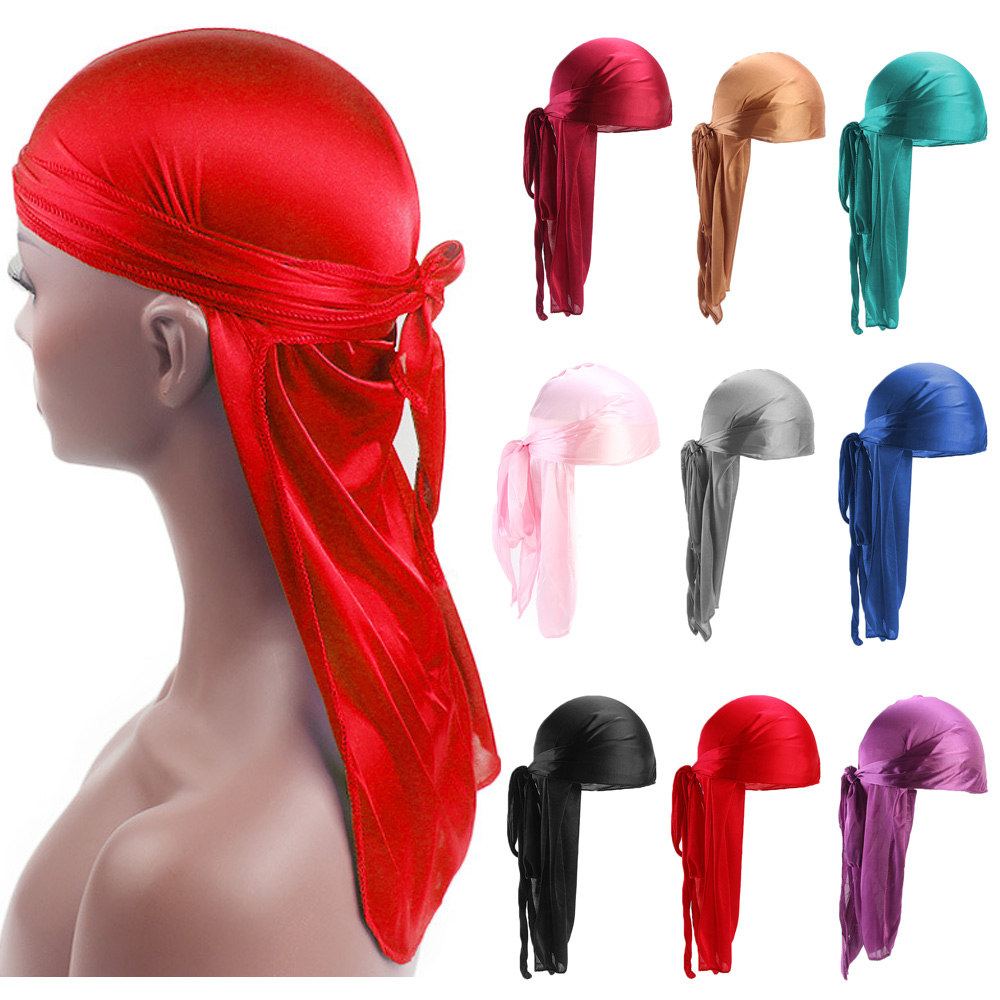 Bandana Doo Rag - Unisex adulto raso coda lunga Doo