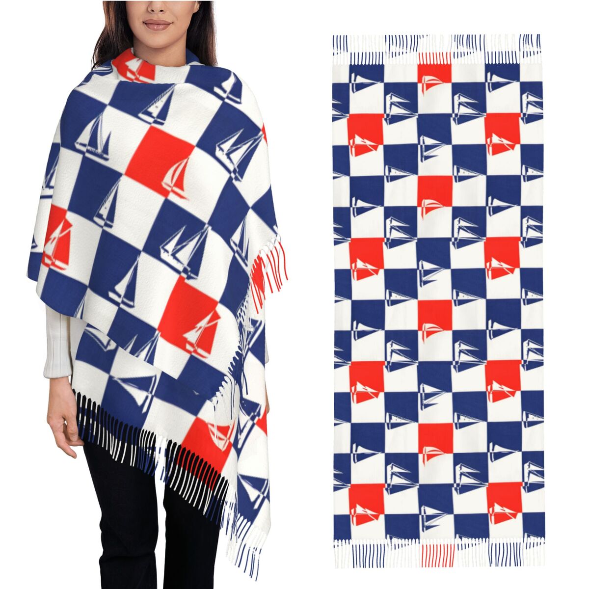 Pashmina Wrap Large - Sciarpa dell'oceano per nave a vela