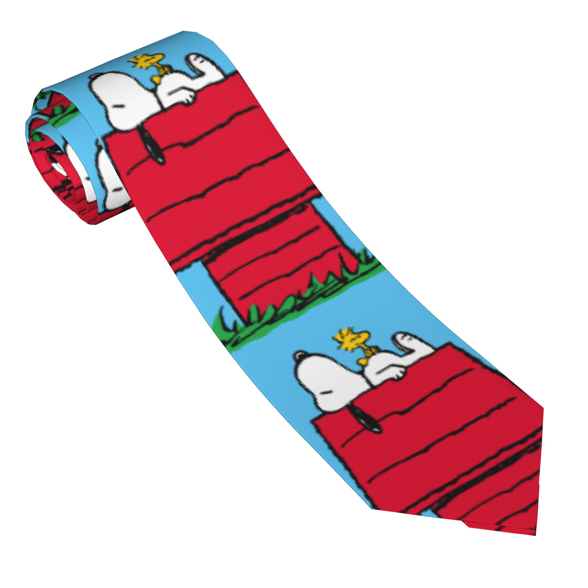 Skinny Tie Men - Cravatte Snoopy Woodstock Doghouse Unisex Sottili