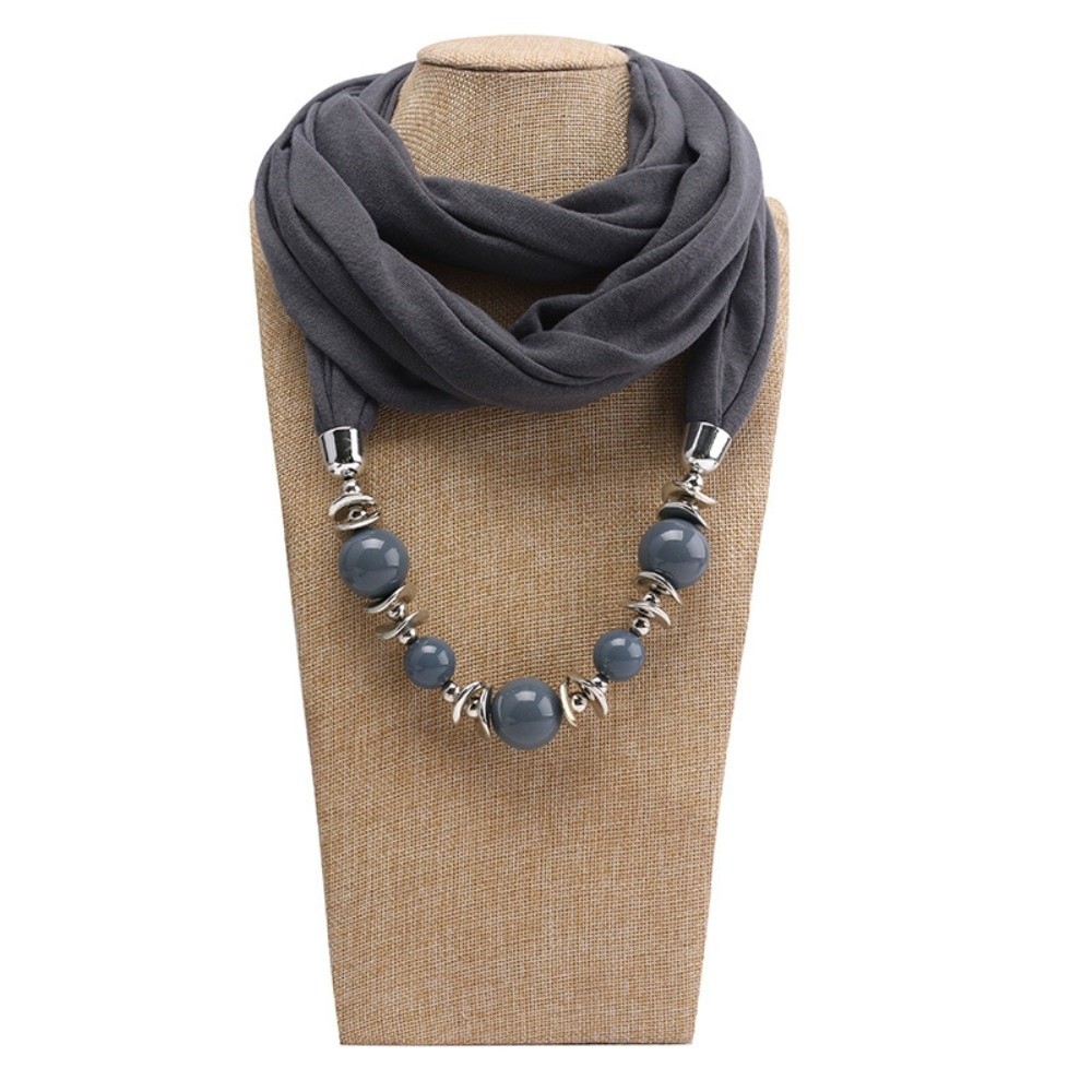 Infinity Scarf Knit - Sciarpa in Chiffon con Perline, Stile