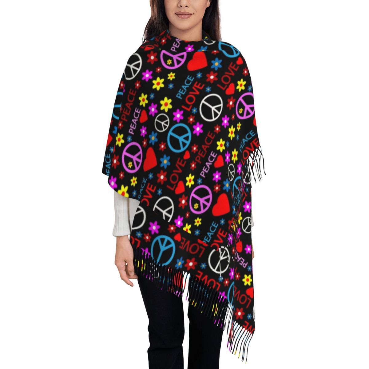 Sciarpa con motivo Peace Foral - Pashmina Wrap Large recensione e prezzo