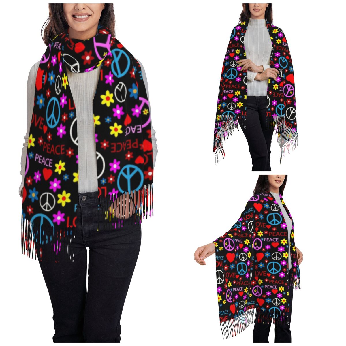 Sciarpa con motivo Peace Foral - Pashmina Wrap Large recensione e prezzo